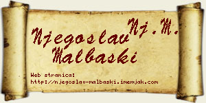 Njegoslav Malbaški vizit kartica